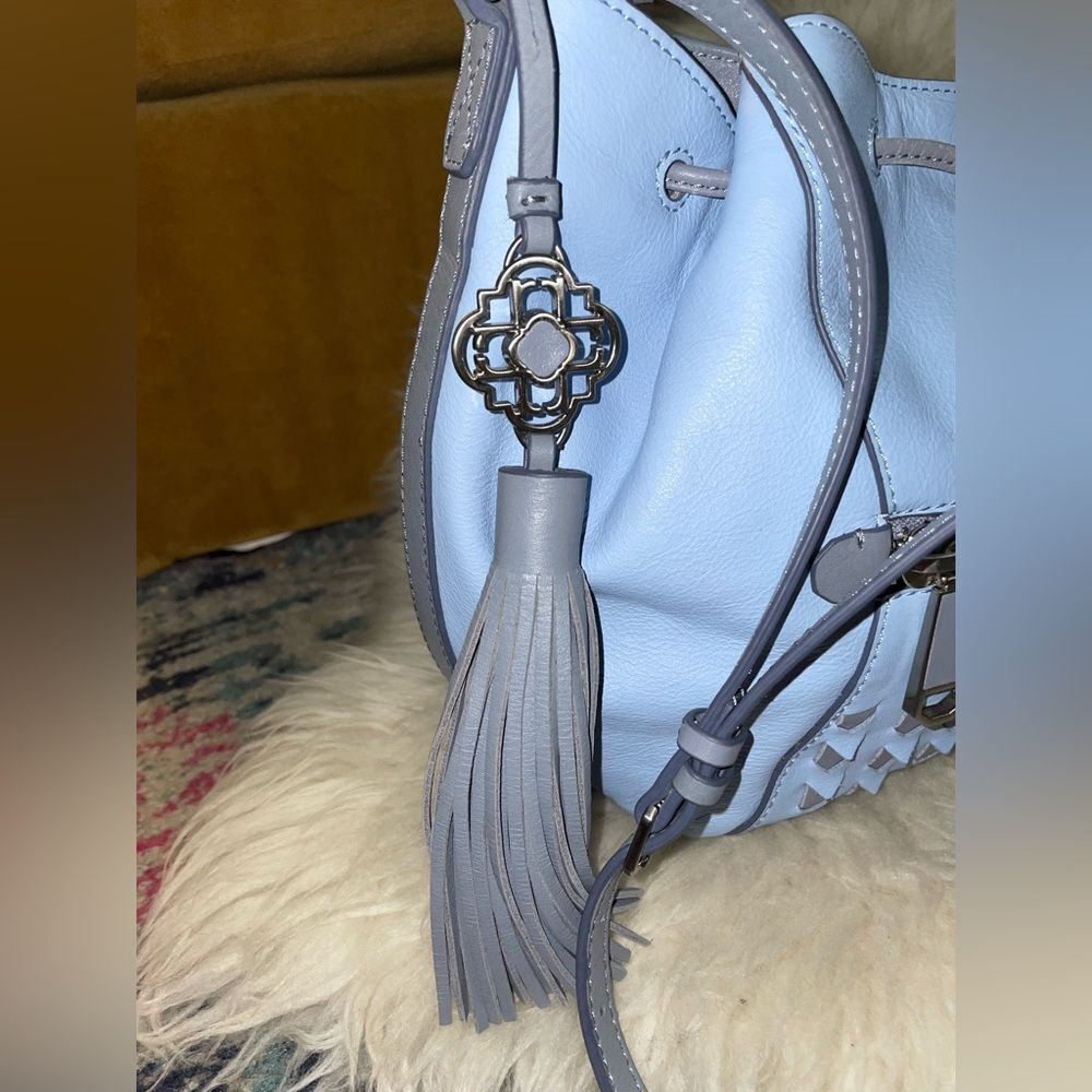 Rafe New York Ariana Leather Drawstring Handbag Blue Gray — image 4 of 8